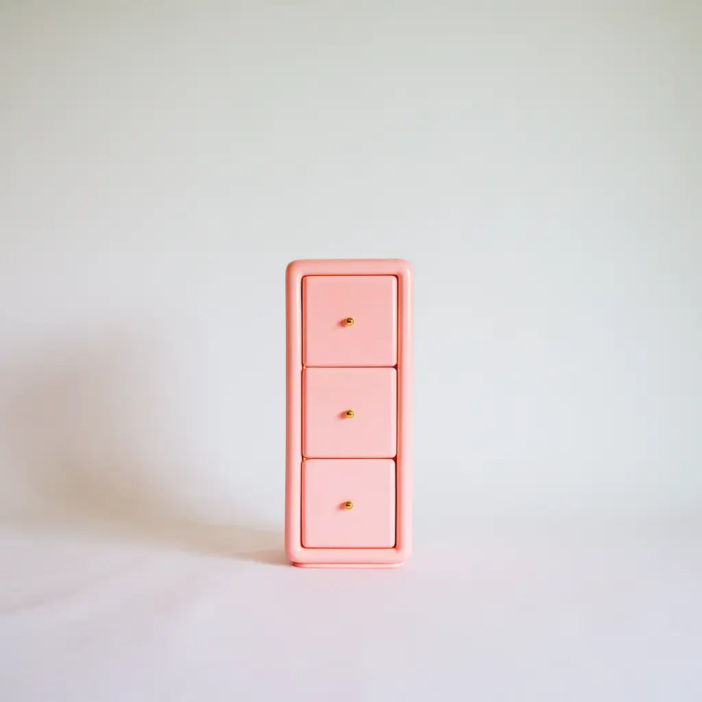 Cómoda muy estrecha con tres cajones - rosa